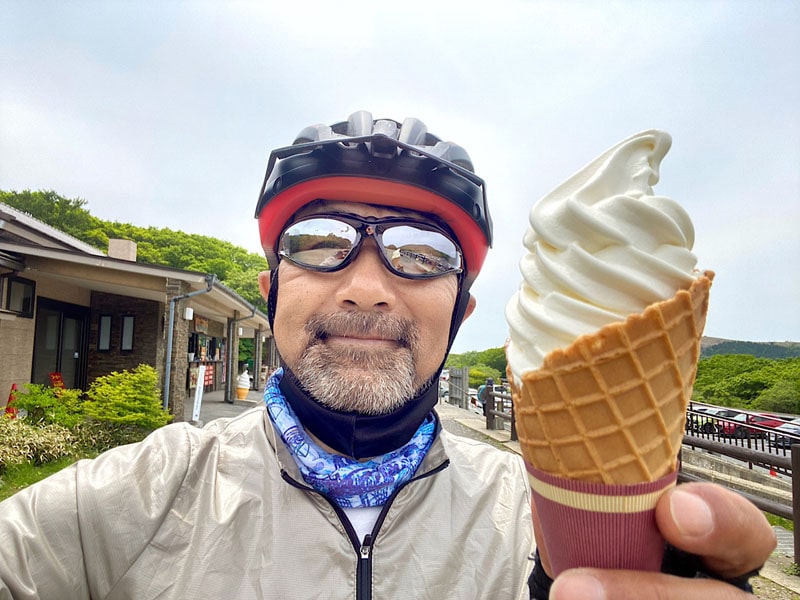 牧ノ戸峠のミルクソフトクリーム
