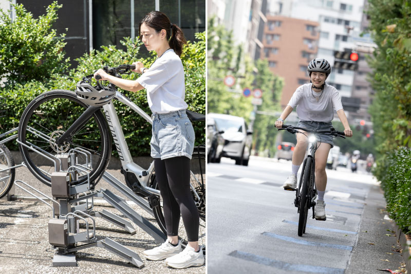 eバイクは市街地走行と駐輪の機会が多い