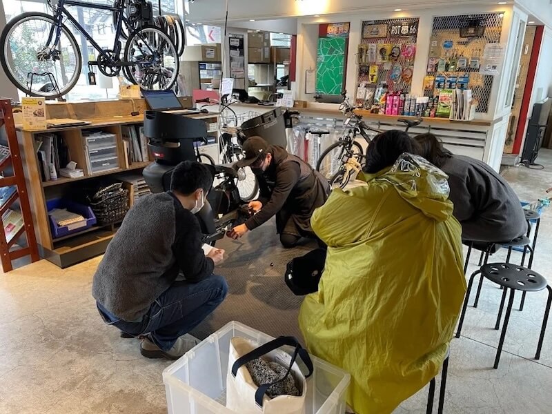 自宅でe-bikeメンテナンス講習
